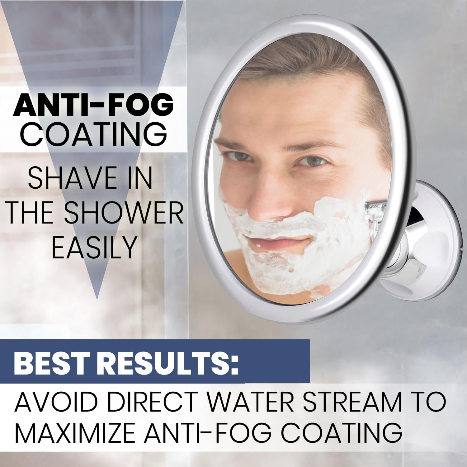 Fogless Makeup Bath Mirror Wit - Shaving Mirror Suction บทวิจารณ์และราคา