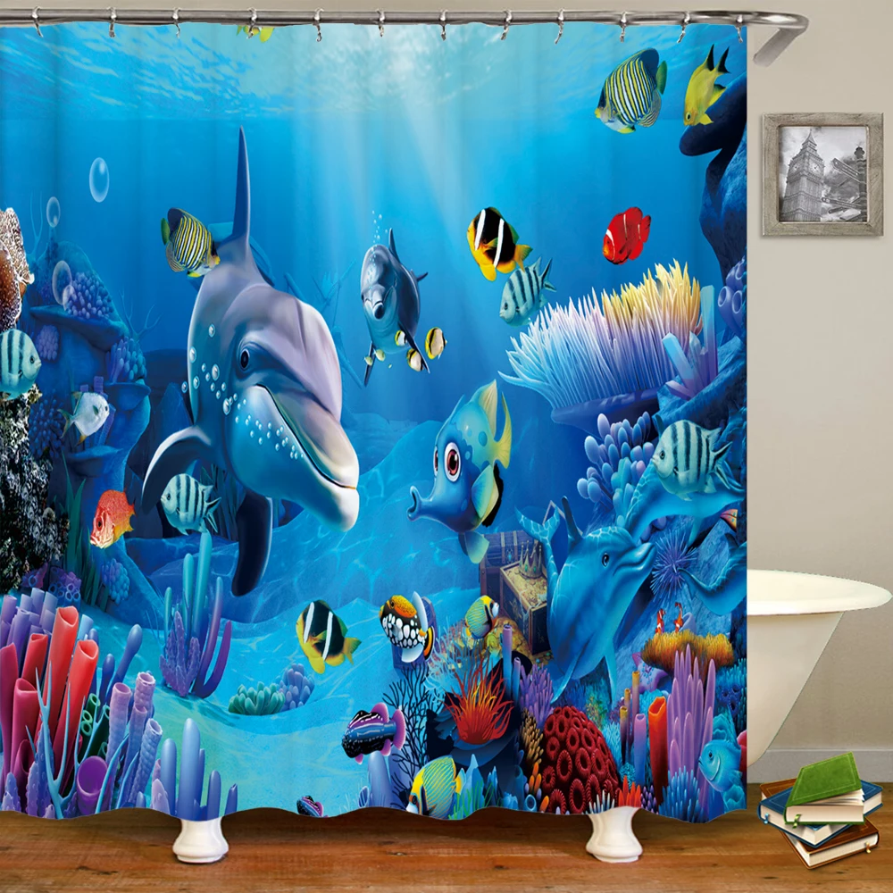 Underwater World Fish Turtle 3 - Shower Curtain Liner บทวิจารณ์และราคา