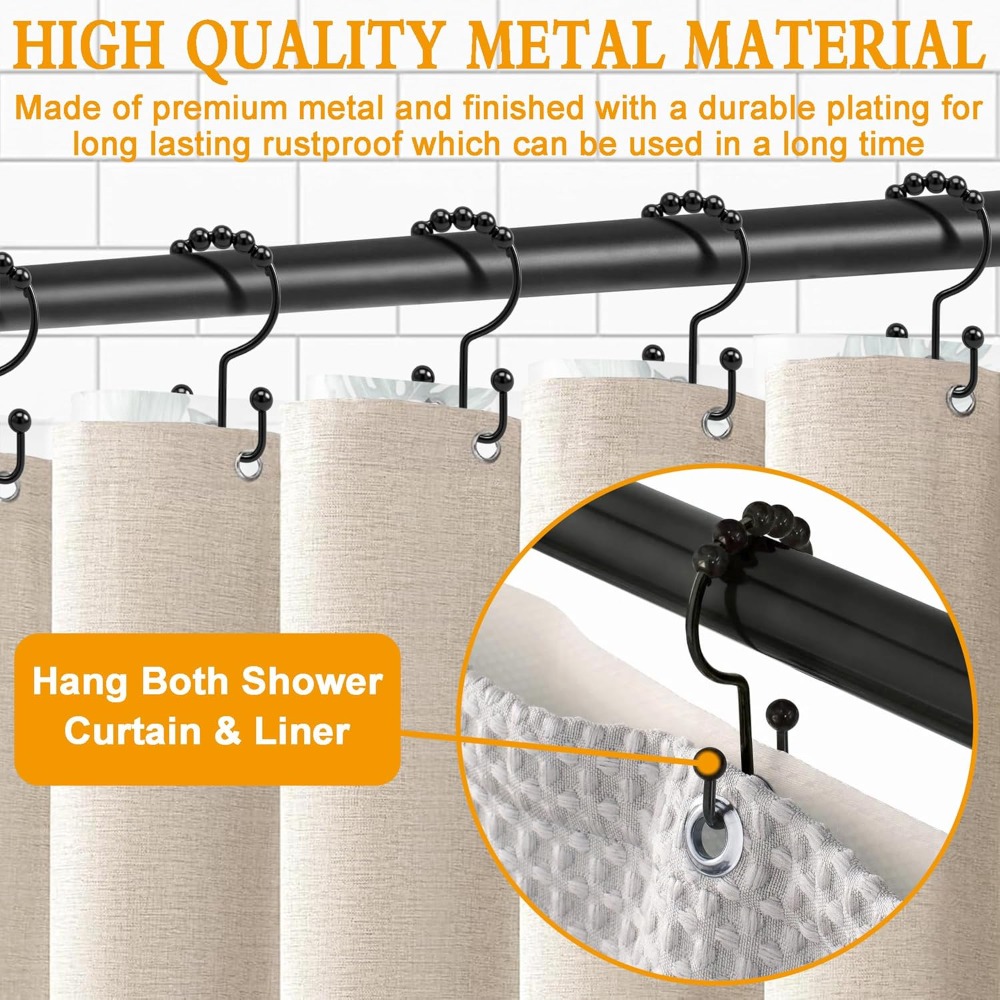 Shower Curtain Hooks, 12 Pcs R - Shower Curtain Liner บทวิจารณ์และราคา