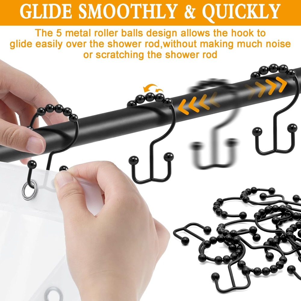 Shower Curtain Hooks, 12 Pcs R - Shower Curtain Liner บทวิจารณ์และราคา