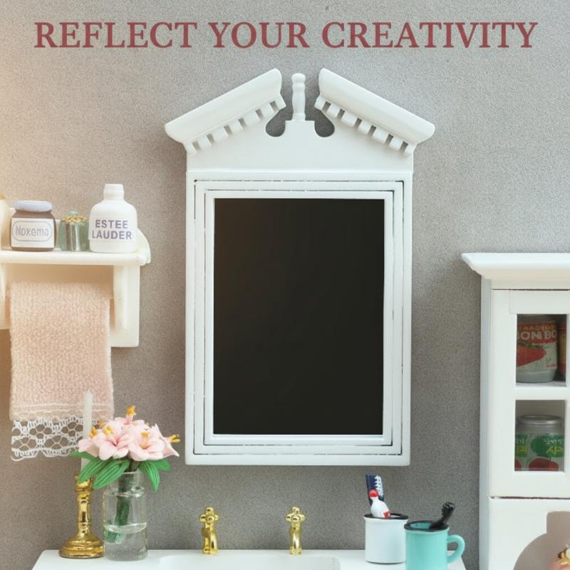White Mirror Dollhouse Bathroo - Home Bathroom Scales บทวิจารณ์และราคา