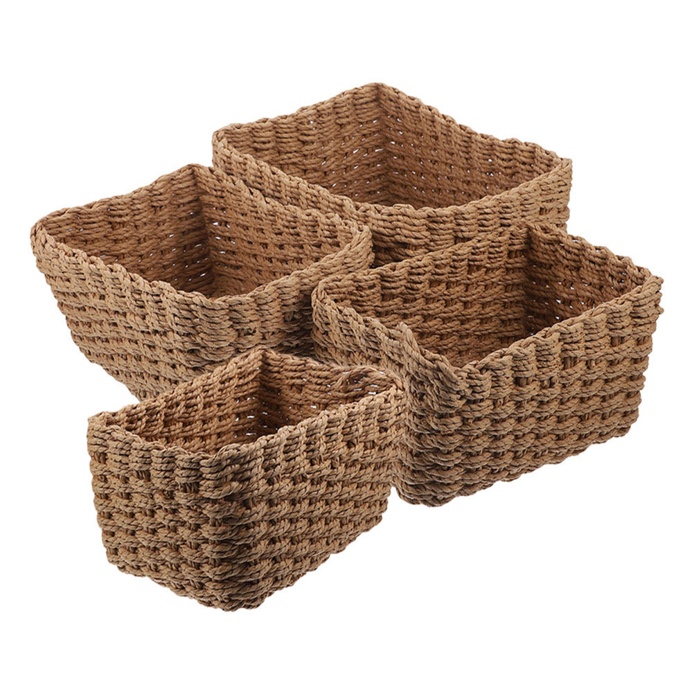 4Pcs Handwoven Storage Basket  - Home Bathroom Organizer บทวิจารณ์และราคา