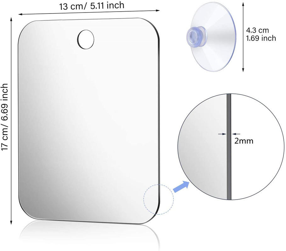 1pcs Acrylic Mirror With Wall  - Shaving Mirror Suction บทวิจารณ์และราคา