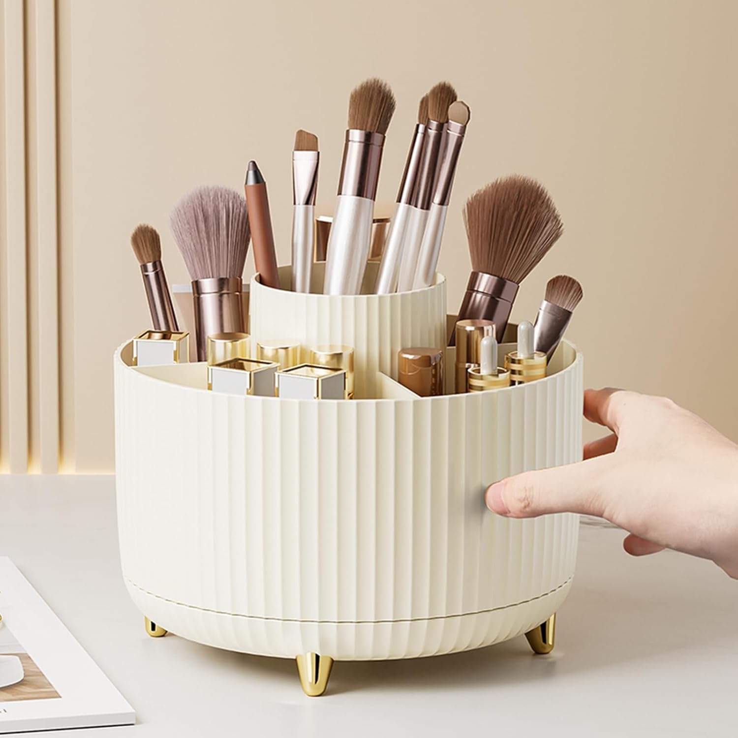 360° Rotating Makeup Cosmetic  - Home Bathroom Organizer บทวิจารณ์และราคา