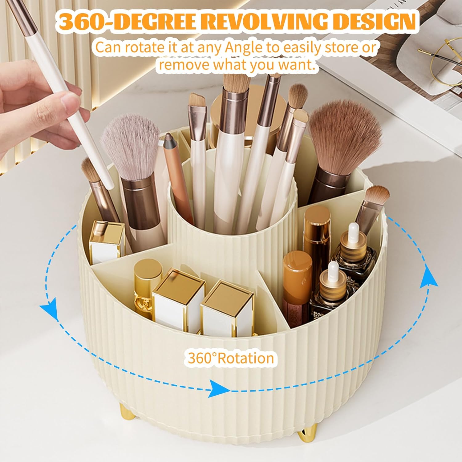 360° Rotating Makeup Cosmetic  - Home Bathroom Organizer บทวิจารณ์และราคา